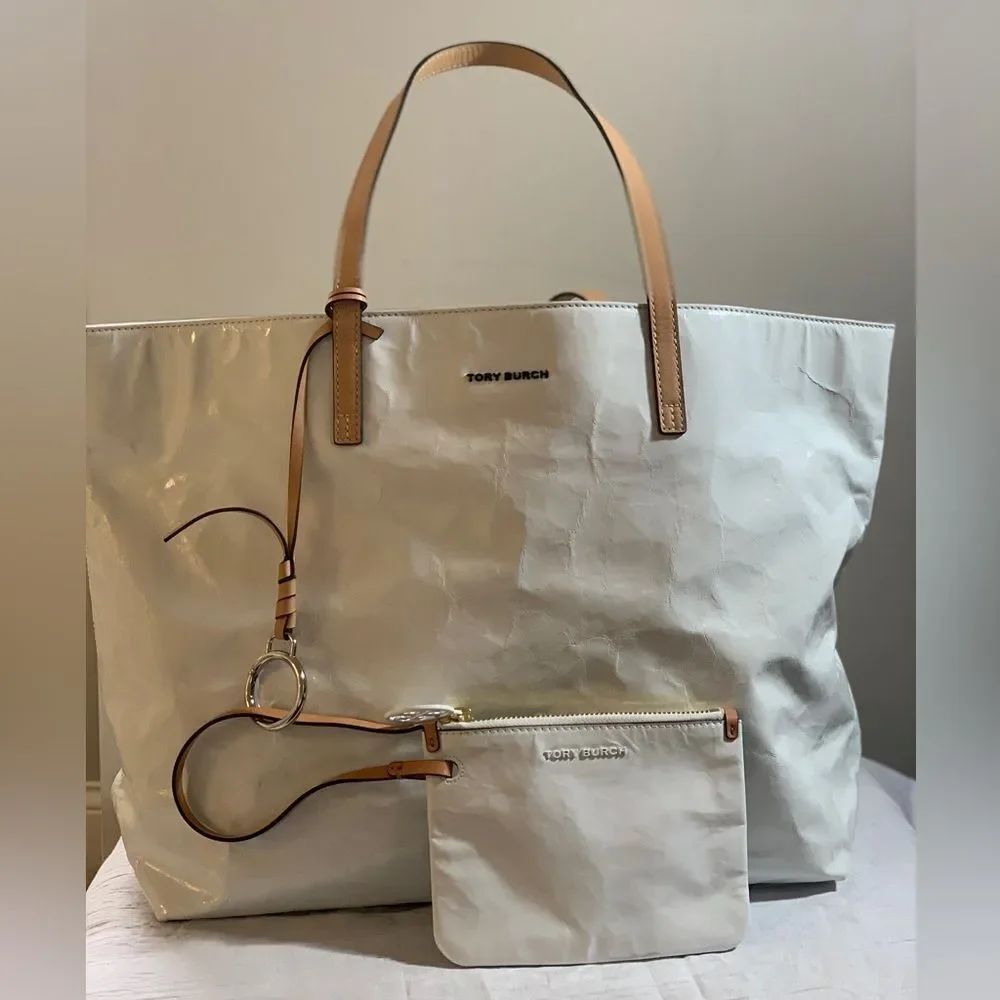 Tory Burch Milo Tote and Pouch - White